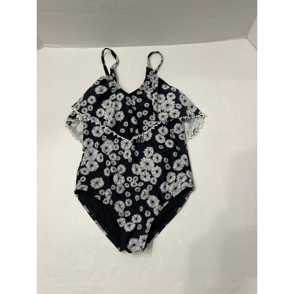 Raisins Girls Emmy Las Flores One Piece Swimsuit Black/White Size 10